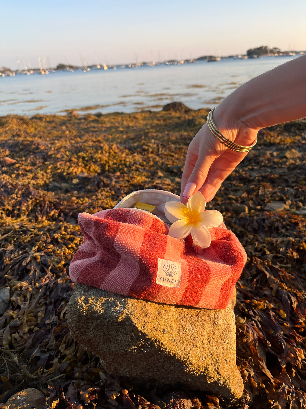 Pochette Cabana  tissu éponge, faite main en Bretagne